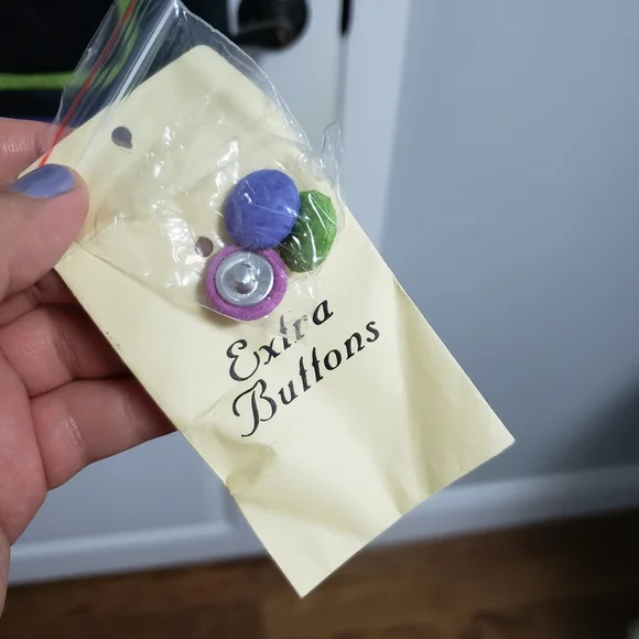 METROSTYLE Leather Jacket with Colorful Trim and Buttons - Picture 9 of 9